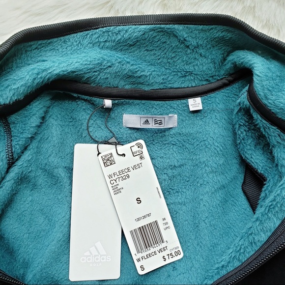 Adidas Golf Soft Fleece Hoodie Vest Full-Zip Black - Picture 9 of 11